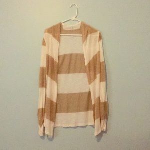 Long sleeved gold and white sweater